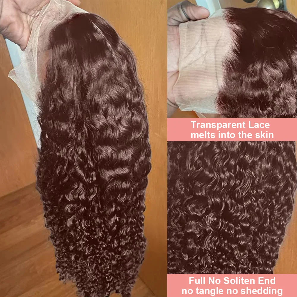 Chocolate Brown Curly Lace Wig