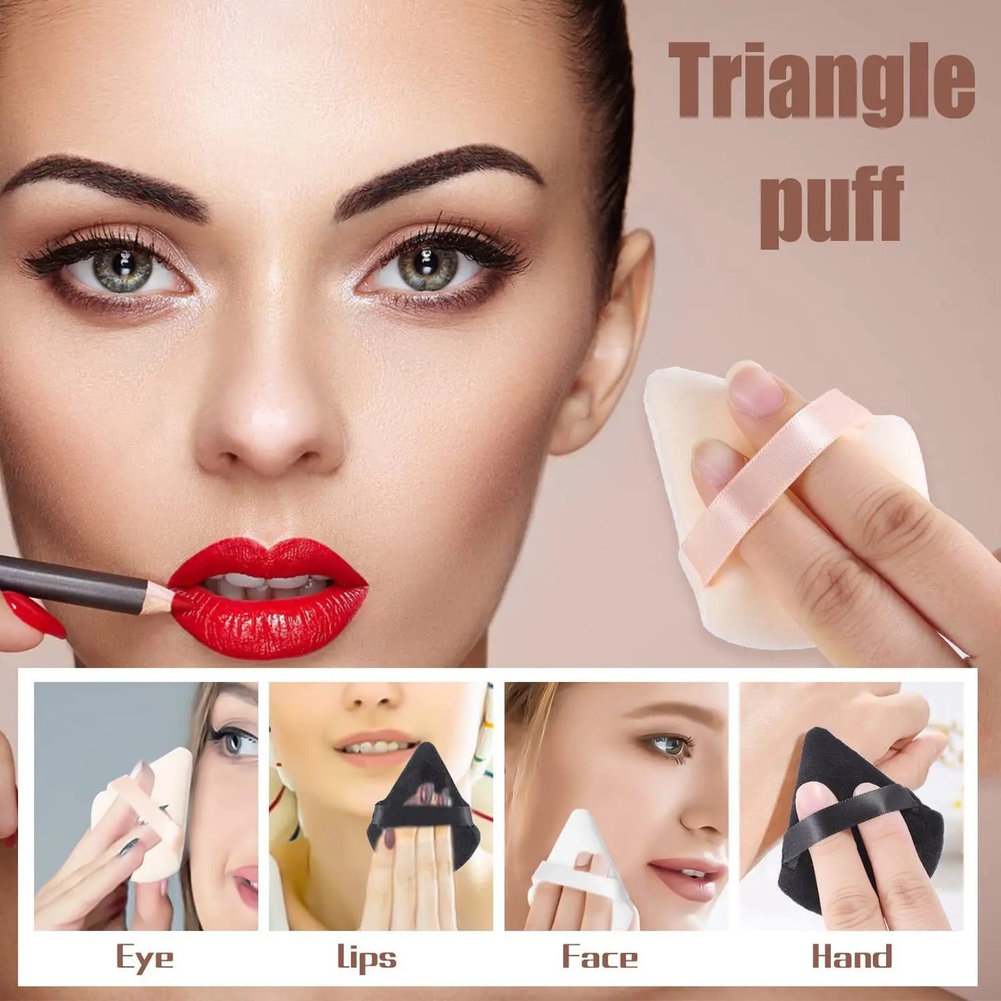 10PCS Triangle Makeup Sponge Set
