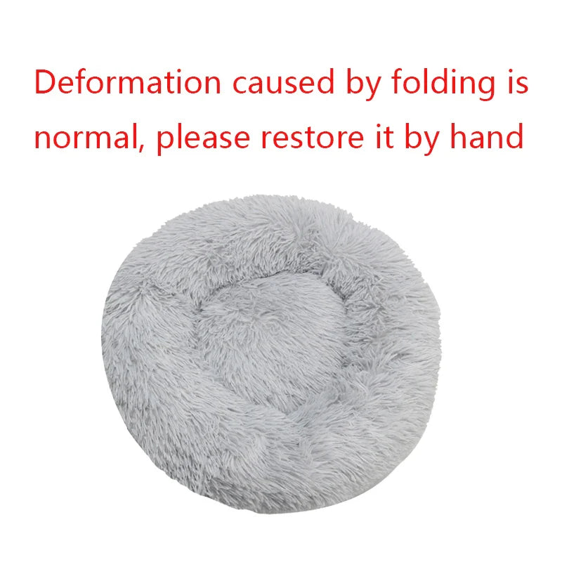 Round Plush Winter Pet Bed