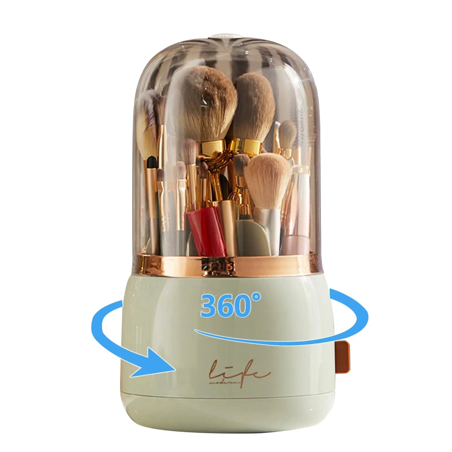 360° Rotating Makeup Brush Organizer