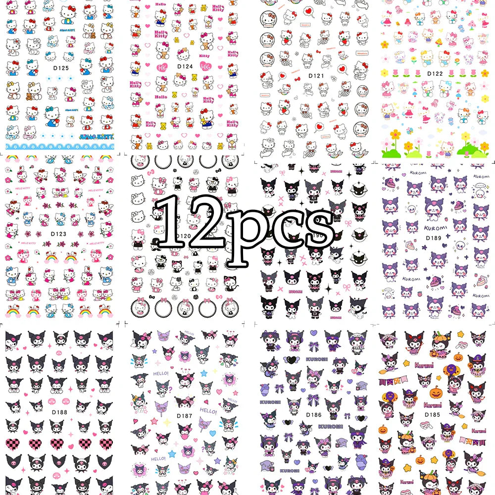 12Sheet Cartoon Stitch Nail Stickers