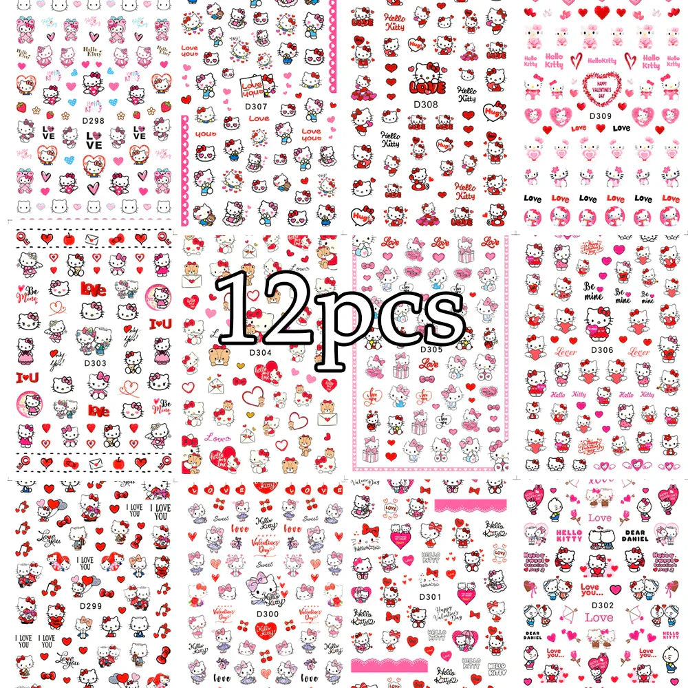 12Sheet Cartoon Stitch Nail Stickers