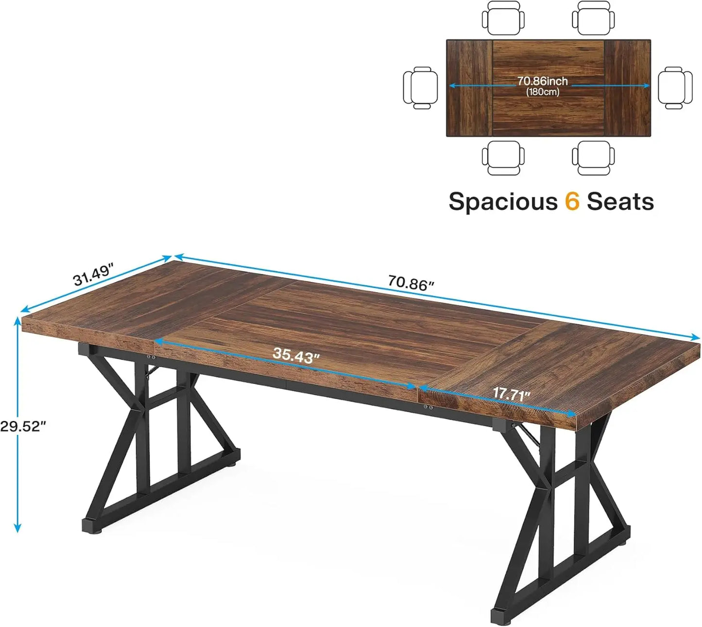 70.8-Inch Modern Executive Desk