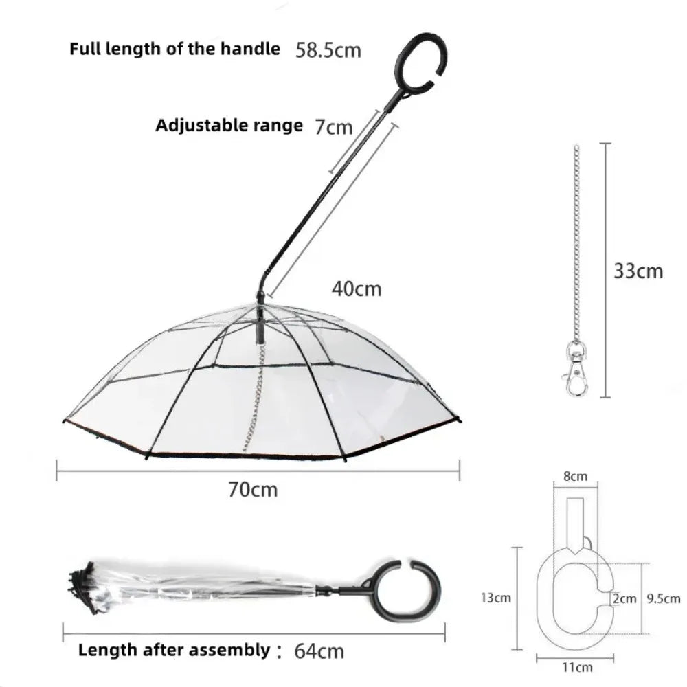 Transparent Dog Umbrella Leash