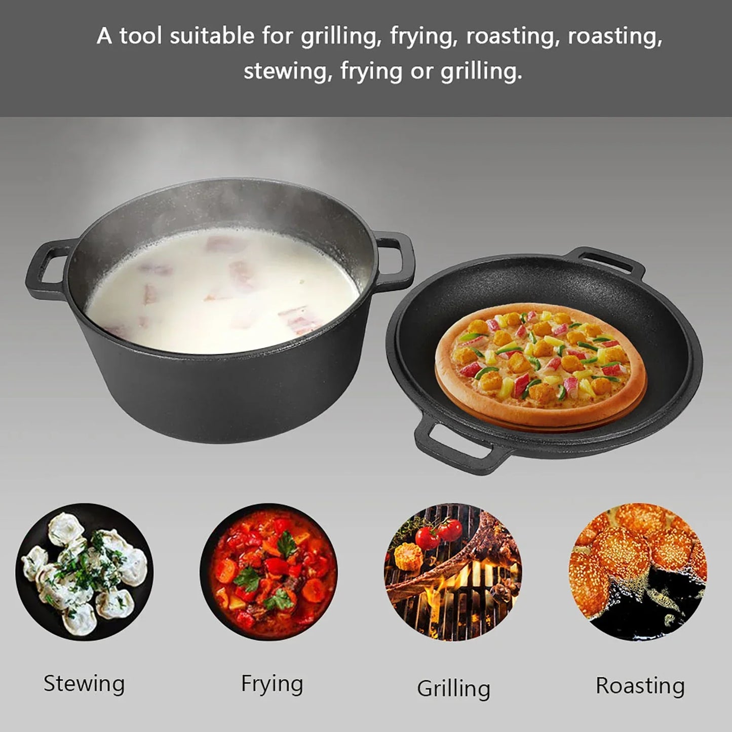 2-in-1 Cast Iron Cooker
