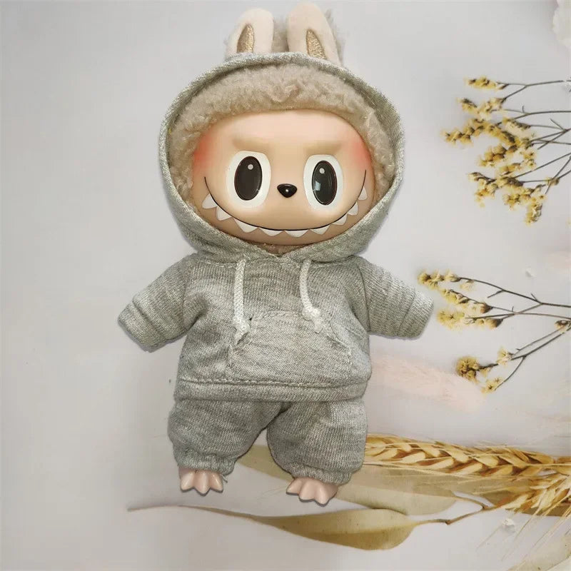 17cm Labubu Hoodie Outfit Set