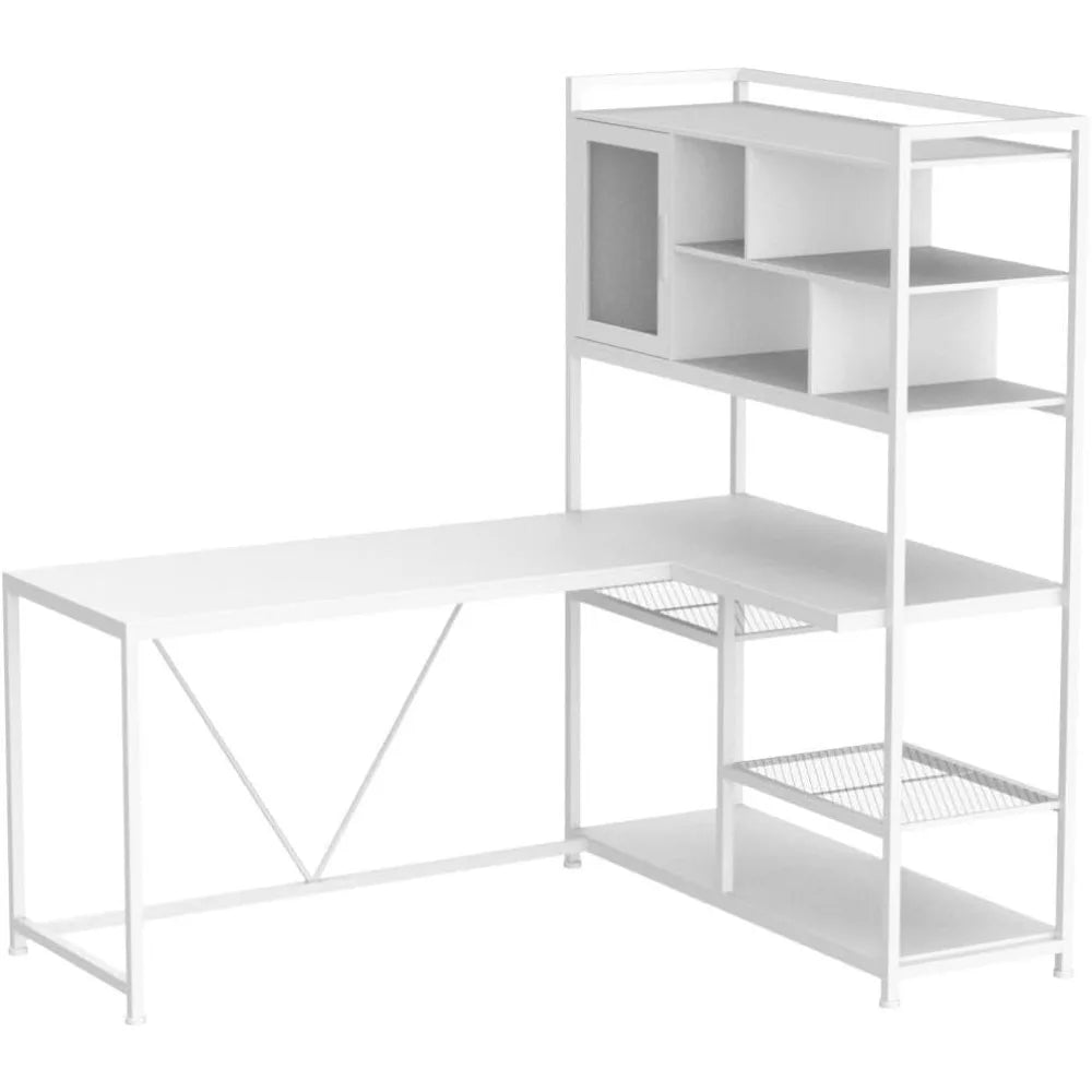 L Shaped Computer Desk with LED
