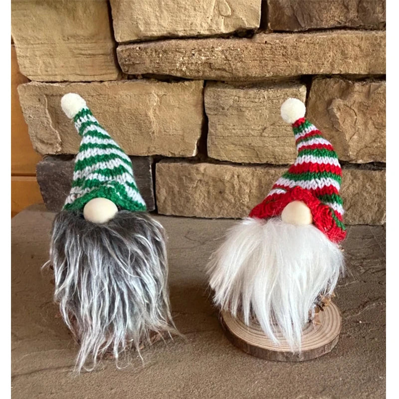 8pcs Mini Christmas Hat Scarf Set Christmas Tree Ornaments Santa Hat Scarf Cup Bottle Xmas Doll Crafts DIY Craft Art Decoration