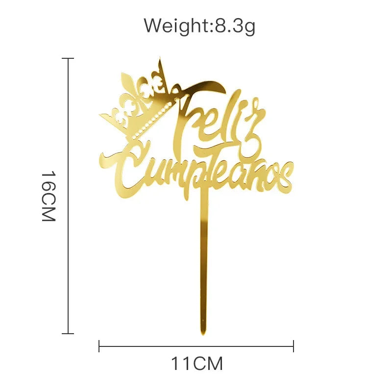 Spanish Feliz Cumpleaños Cake Topper