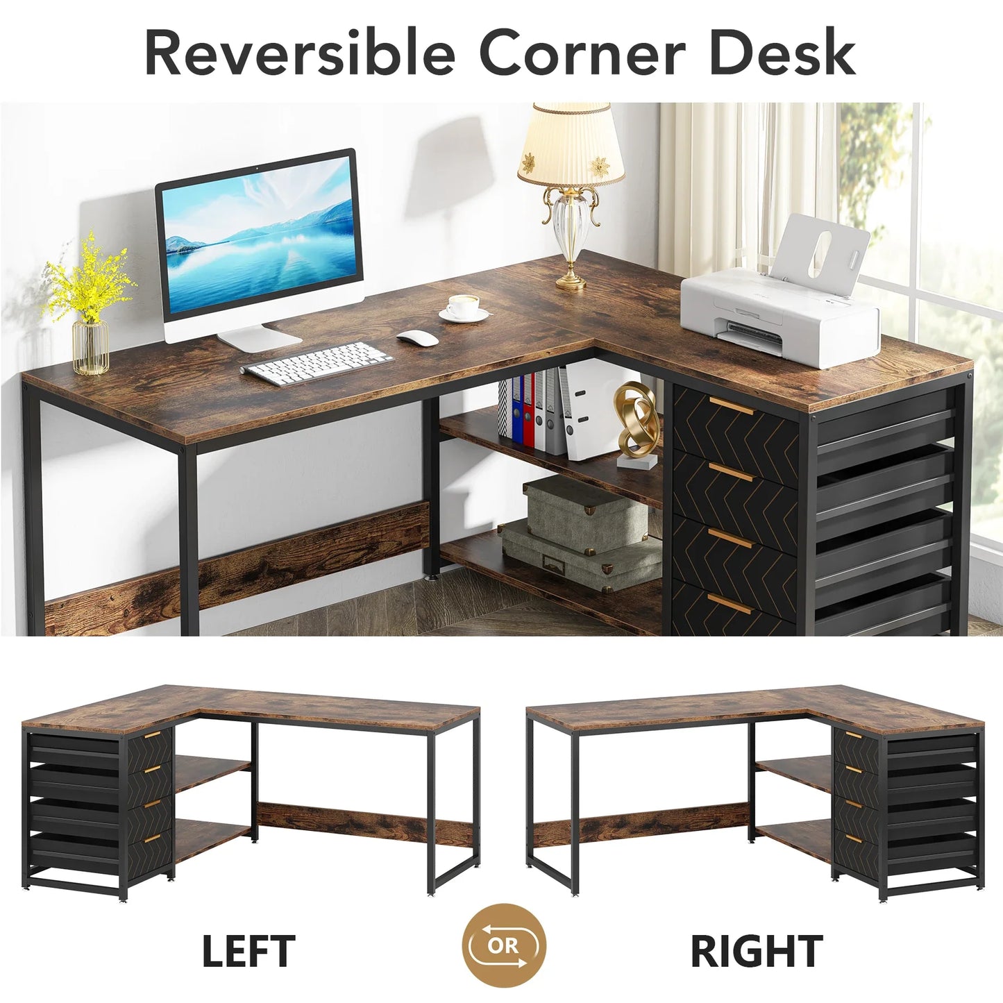 Tribesigns L-Shaped Office Desk