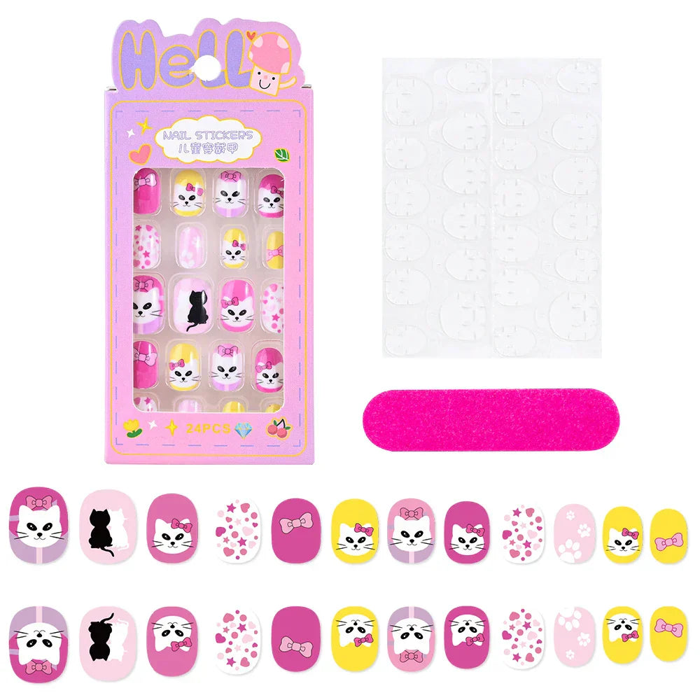 24Pcs Cute Bow Press-On Nails