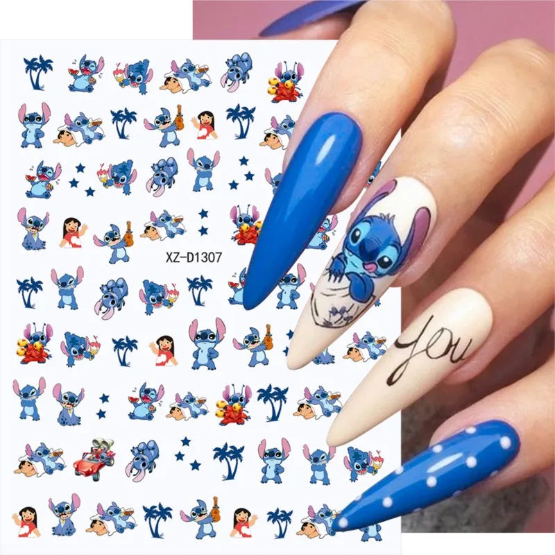 12Sheet Cartoon Stitch Nail Stickers