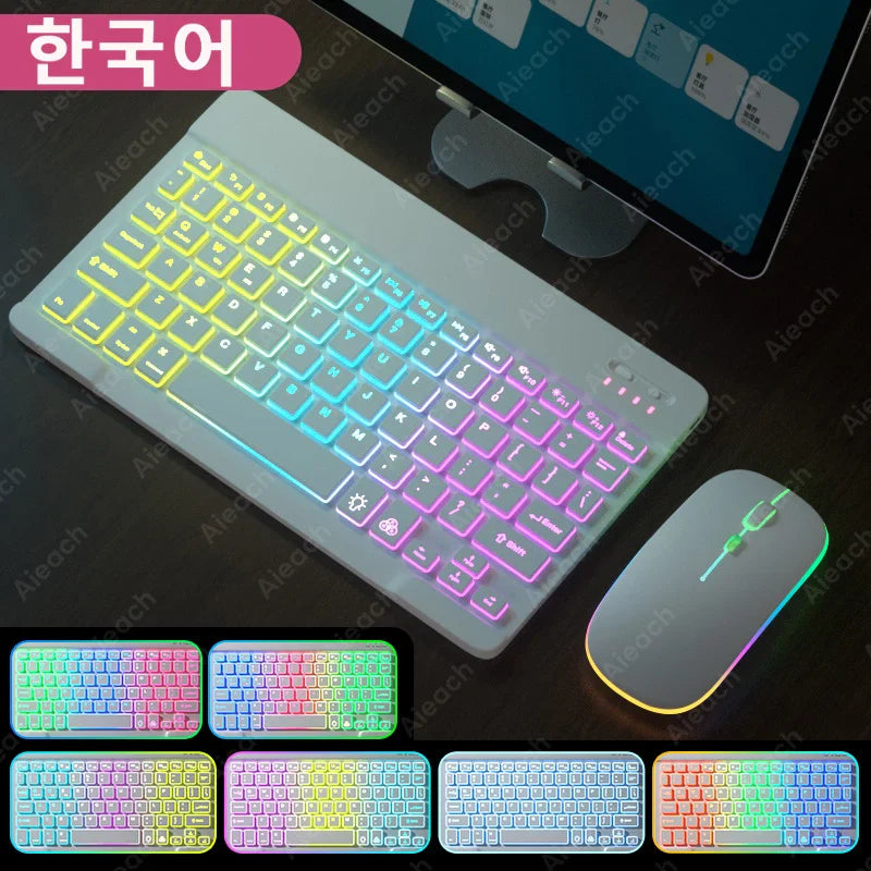 AIEACH Bluetooth Rainbow Backlit Keyboard