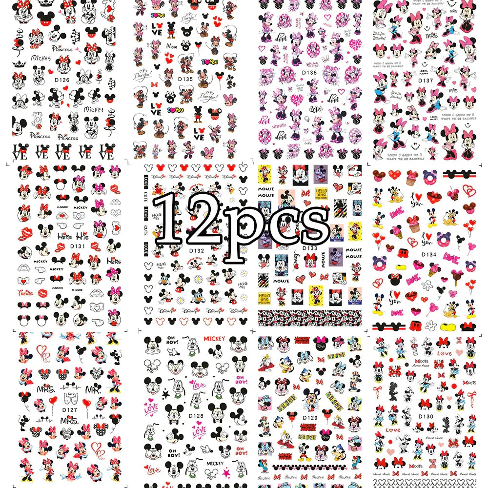 12Sheet Cartoon Stitch Nail Stickers