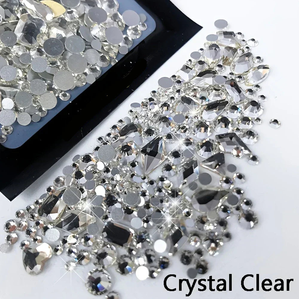 Y2K Glass Rhinestone Nail Set