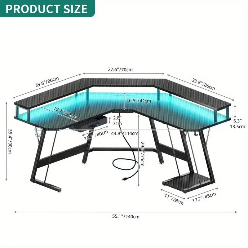 Gaming Corner Desk with RGB