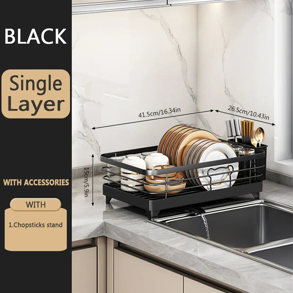 Adjustable Tier Dish Drying Rack
