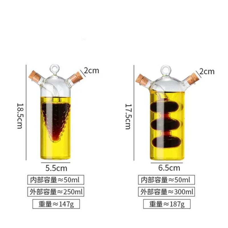 Dual-Spout Glass Oil Dispenser