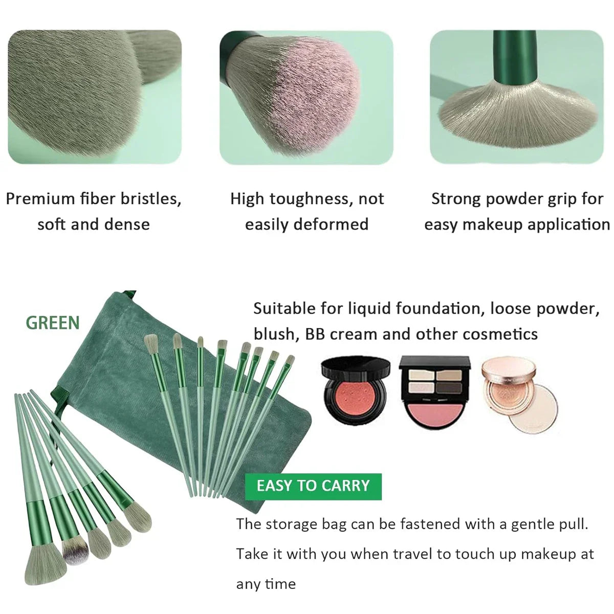 13PCS Four Seasons Green Brush Set