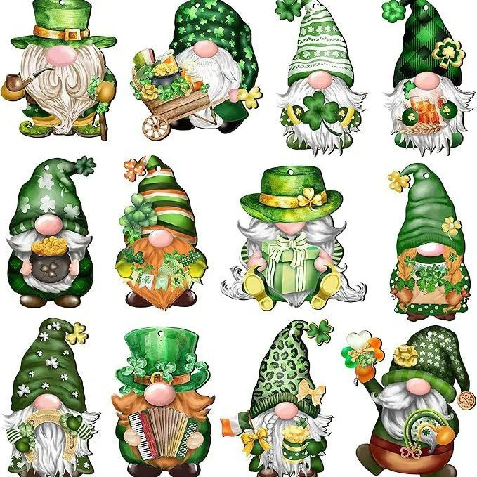 Wooden Christmas Gnome Ornament Set