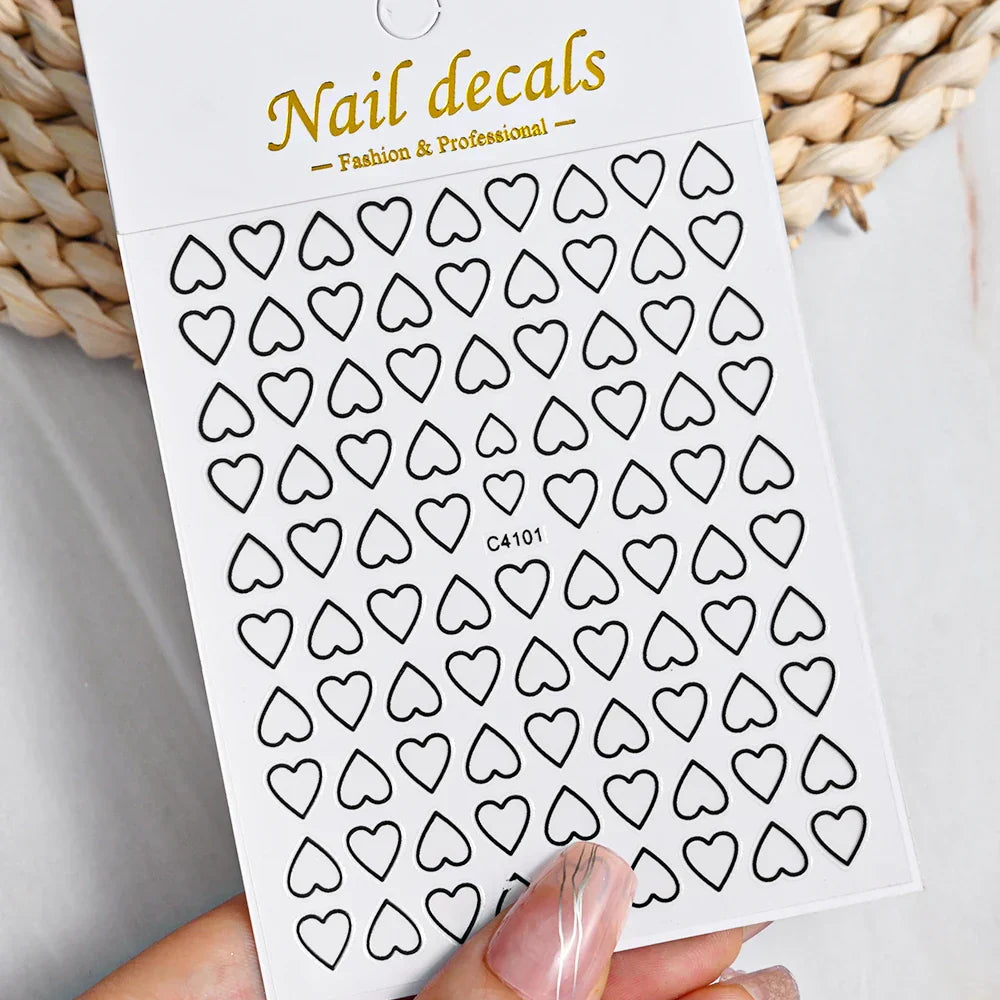 3D Metal Flame Nail Stickers