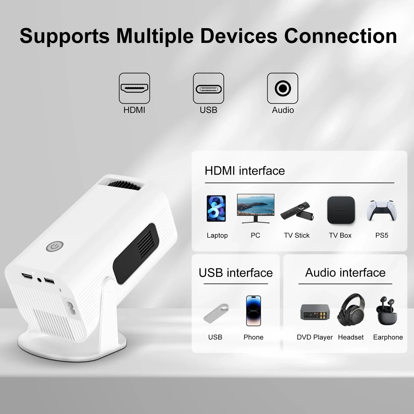 Salange P330W Mini Smart Projector