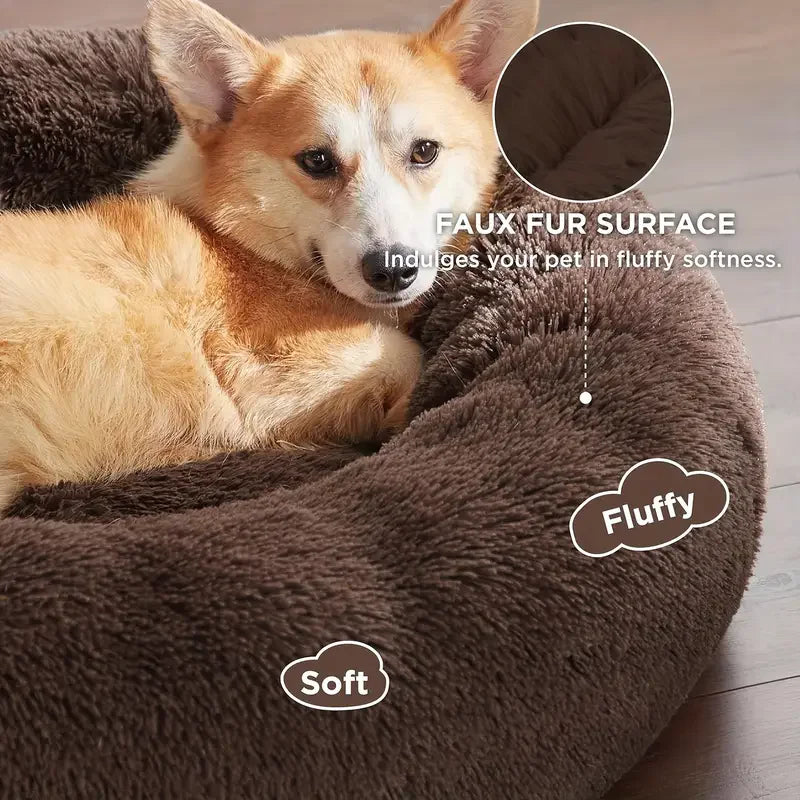 Round Plush Winter Pet Bed