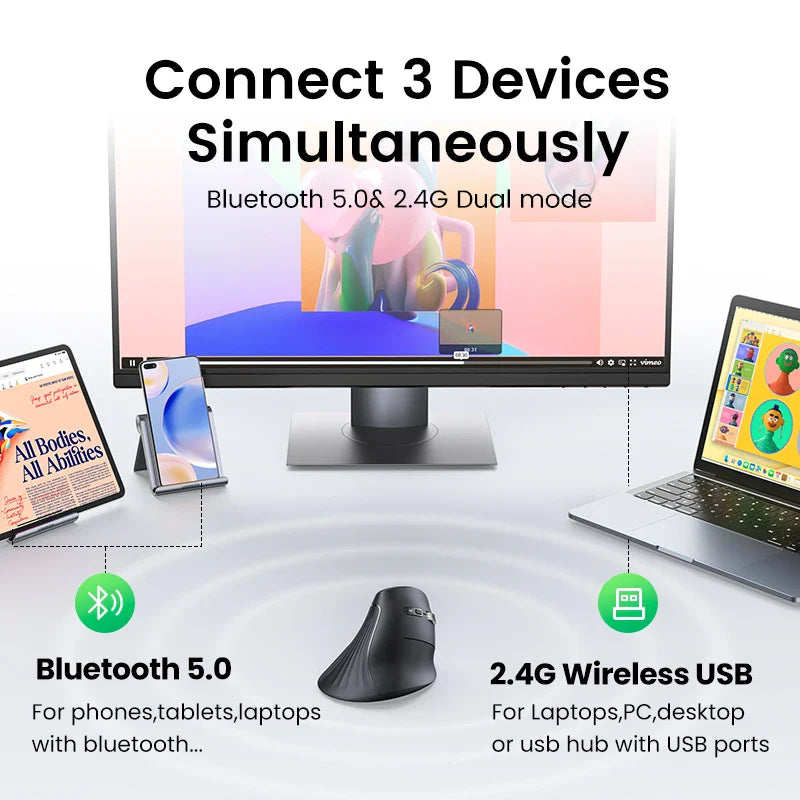 UGREEN Vertical Wireless Mouse