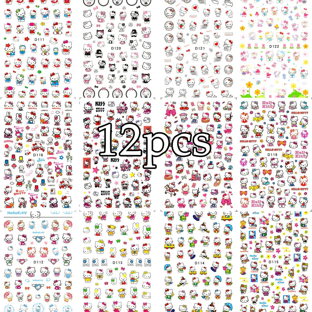 12Sheet Cartoon Stitch Nail Stickers
