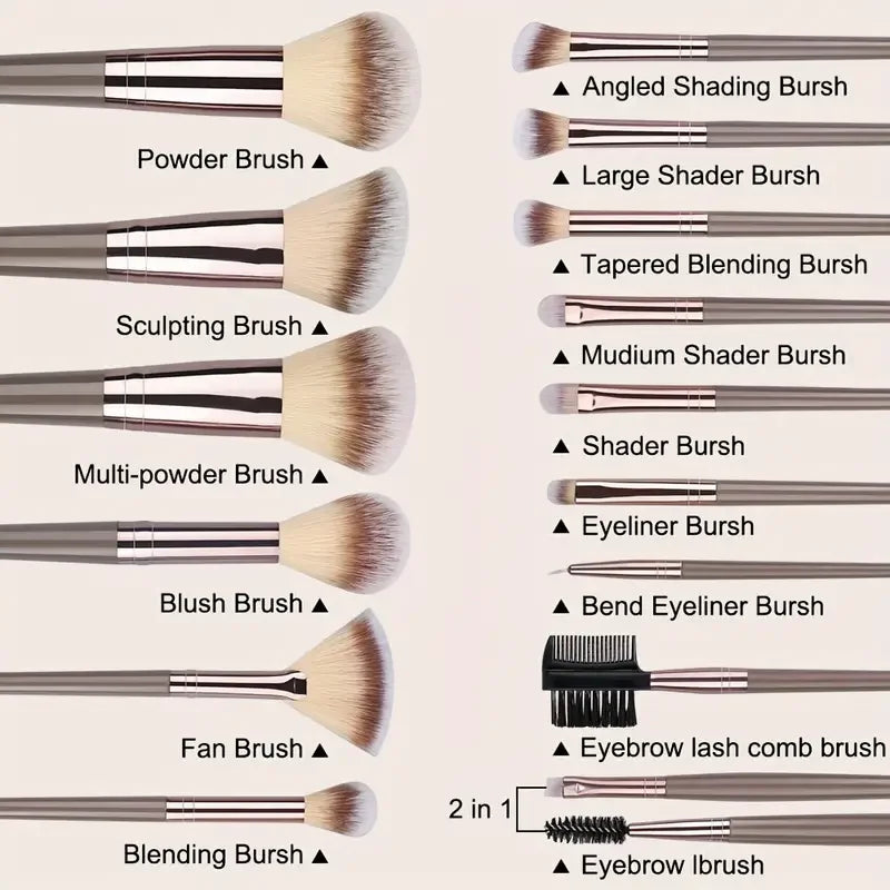 ZSRUNHUI 3–20PCS Fluffy Makeup Brush Set