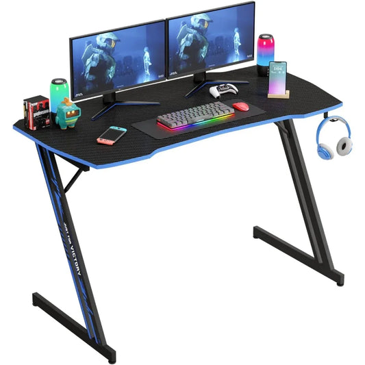 ZUIYU 47-Inch Z-Shaped Gaming Desk