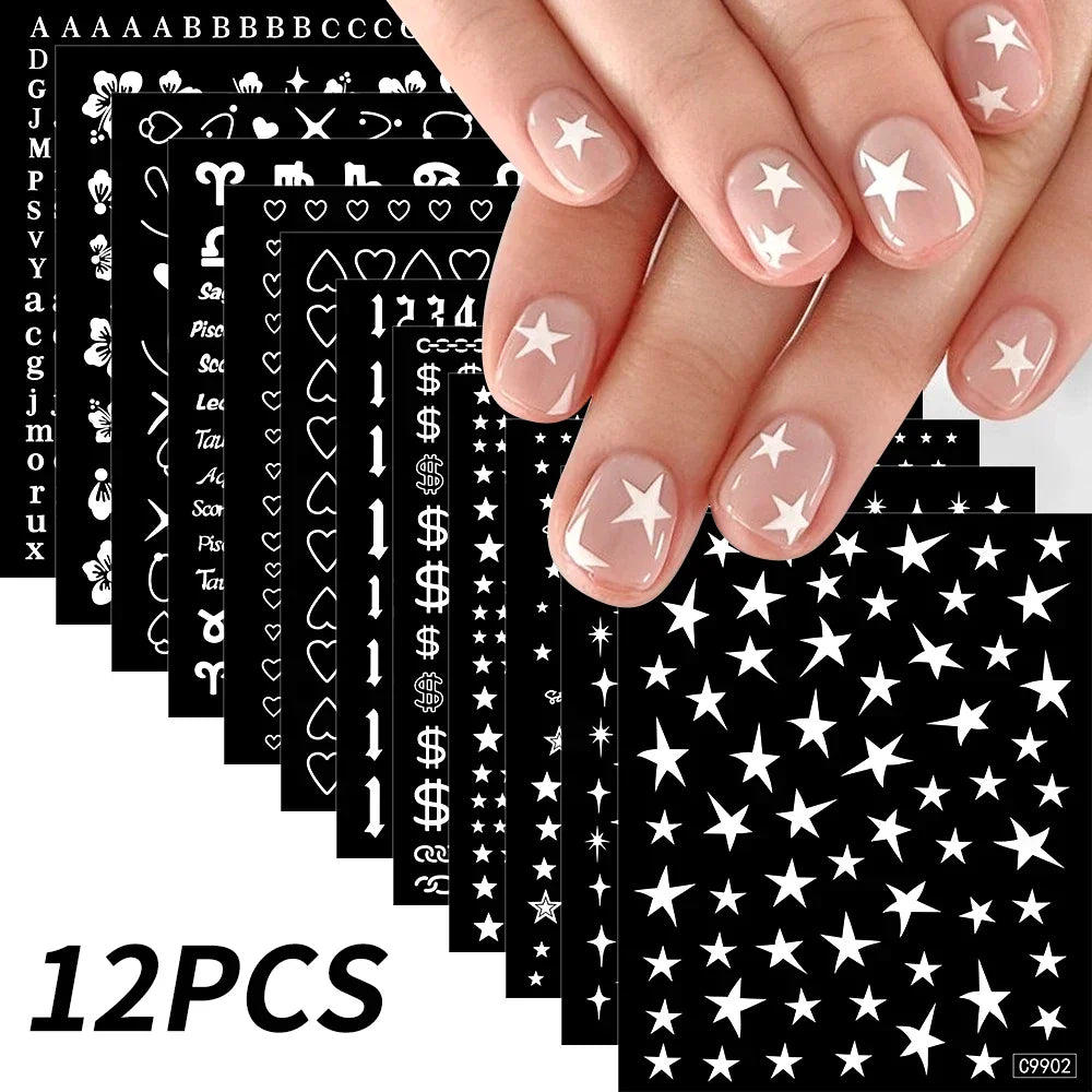 12Sheet Cartoon Stitch Nail Stickers