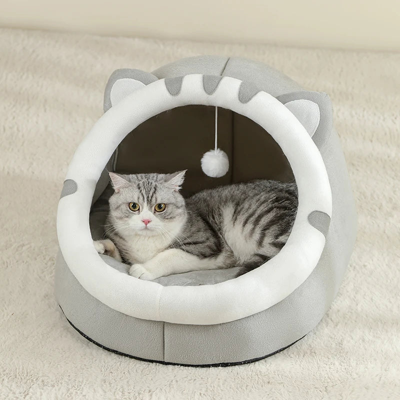 Warm Cozy Cat Cave Bed