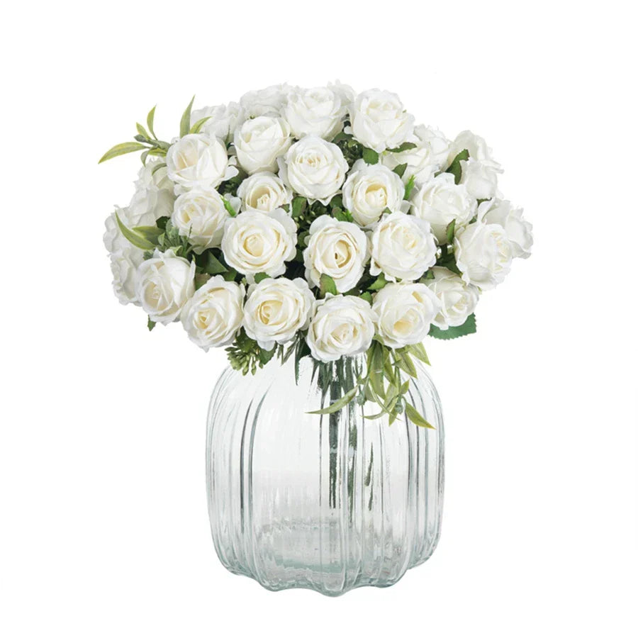 Silk White Rose Bouquet