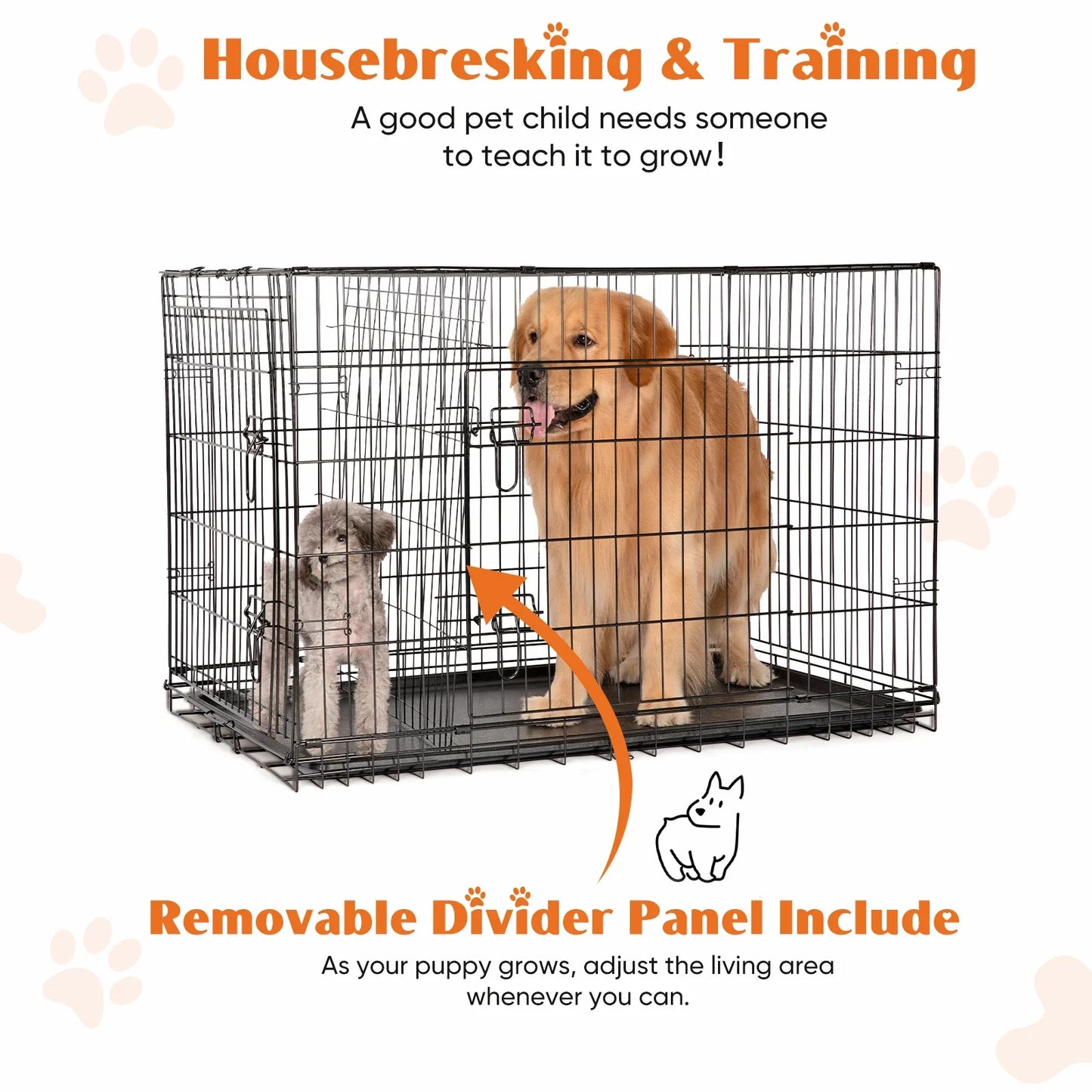 JHK Folding Metal Dog Cage Extra Large