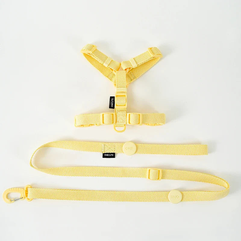 Macaron Dog Harness Leash Set