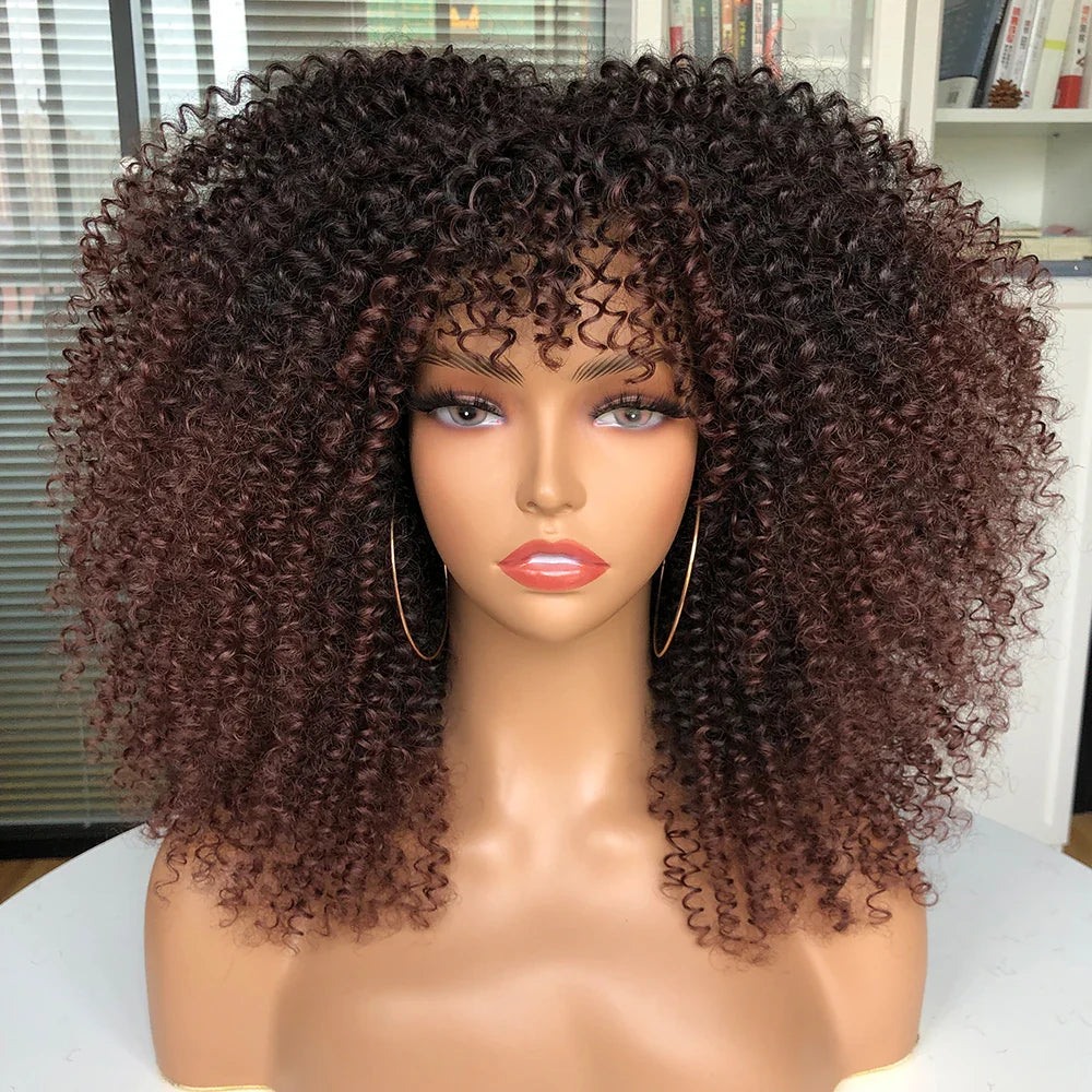 Chocolate Brown Curly Lace Wig