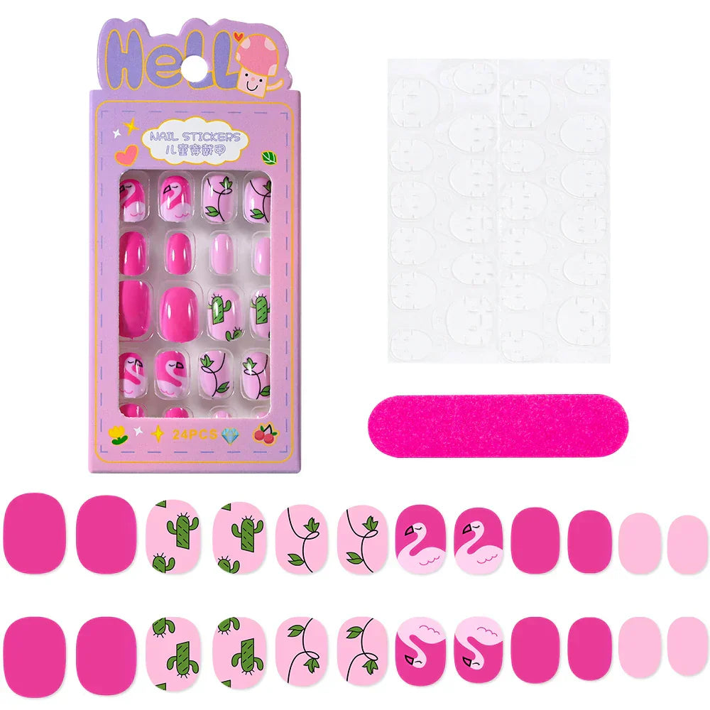24Pcs Cute Bow Press-On Nails