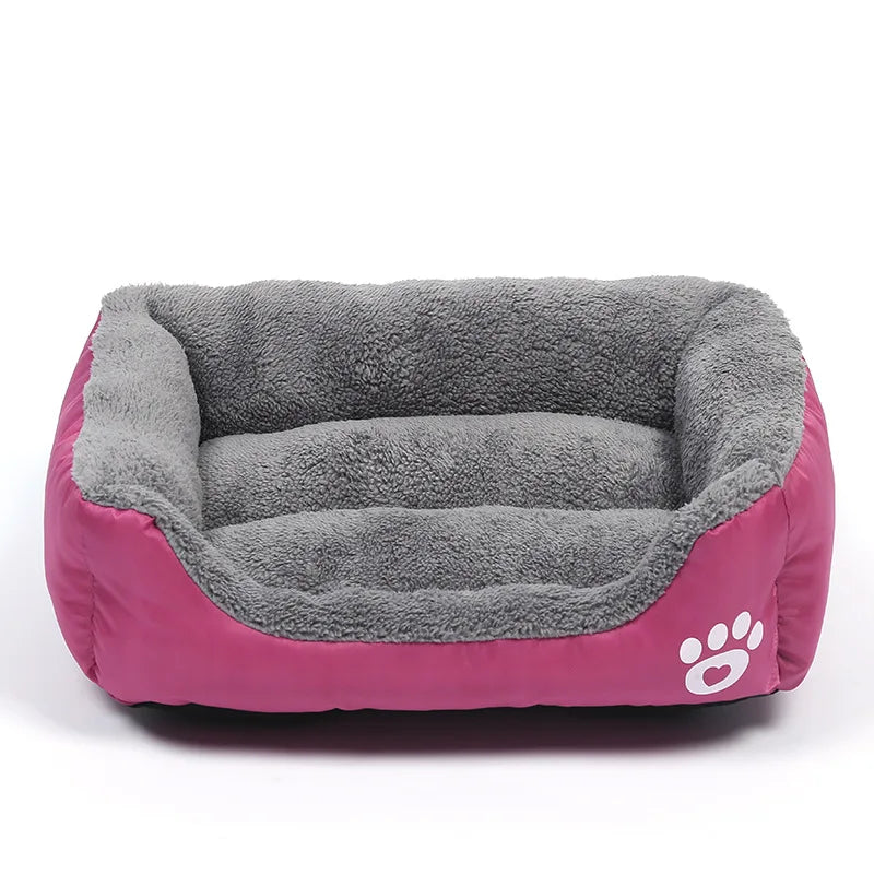 Large Square Plush Dog Bed