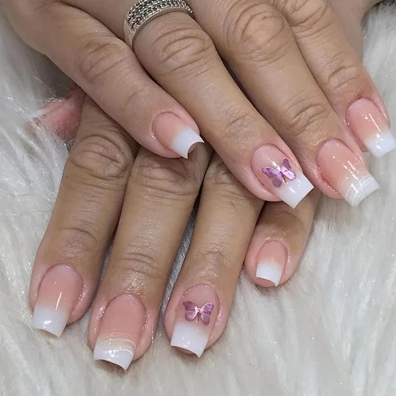 24Pcs Cute Bow Press-On Nails
