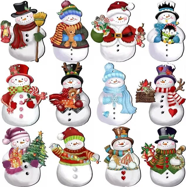 Wooden Christmas Gnome Ornament Set