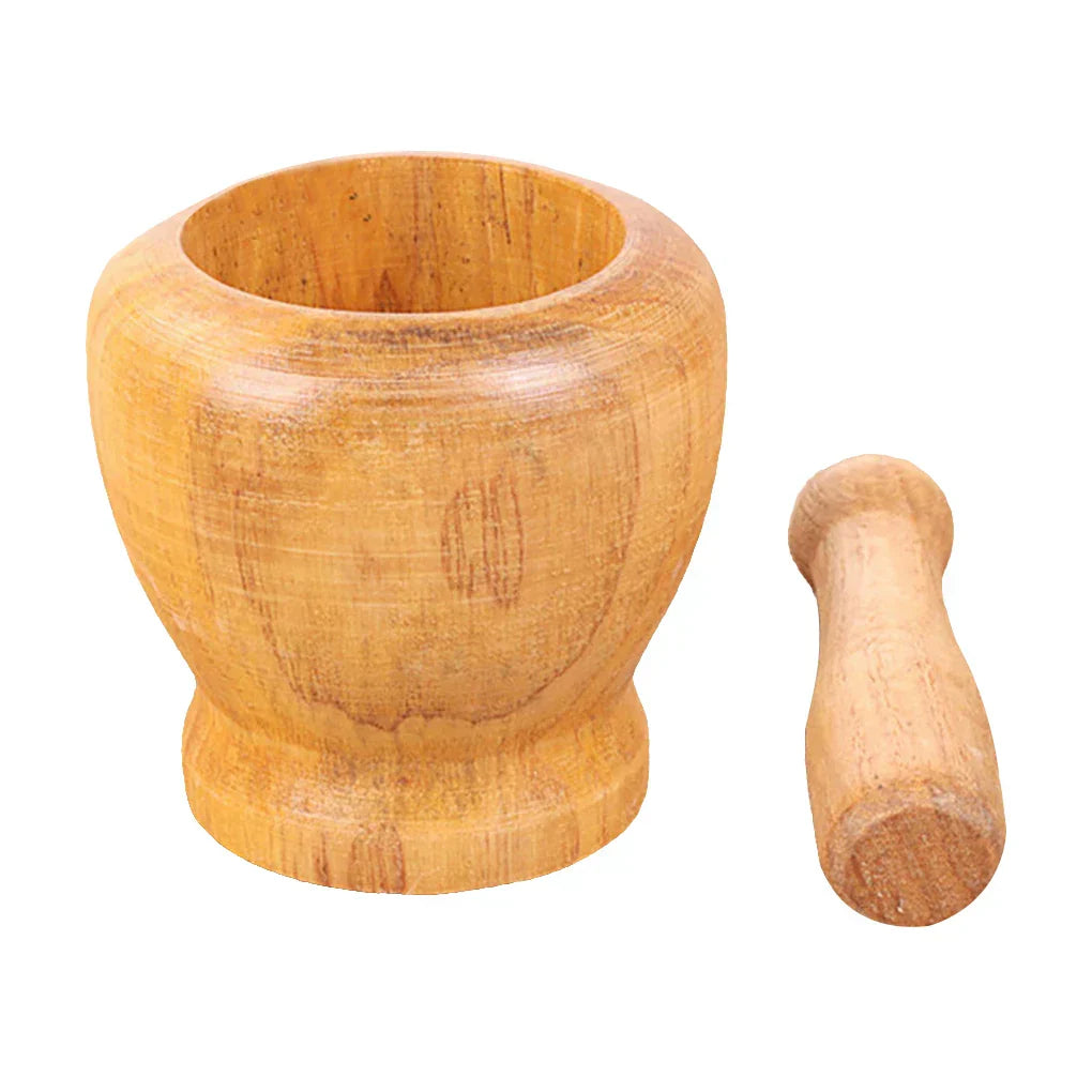 Wooden Mortar Pestle Set