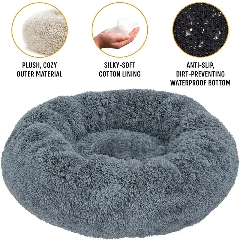 Round Plush Winter Pet Bed