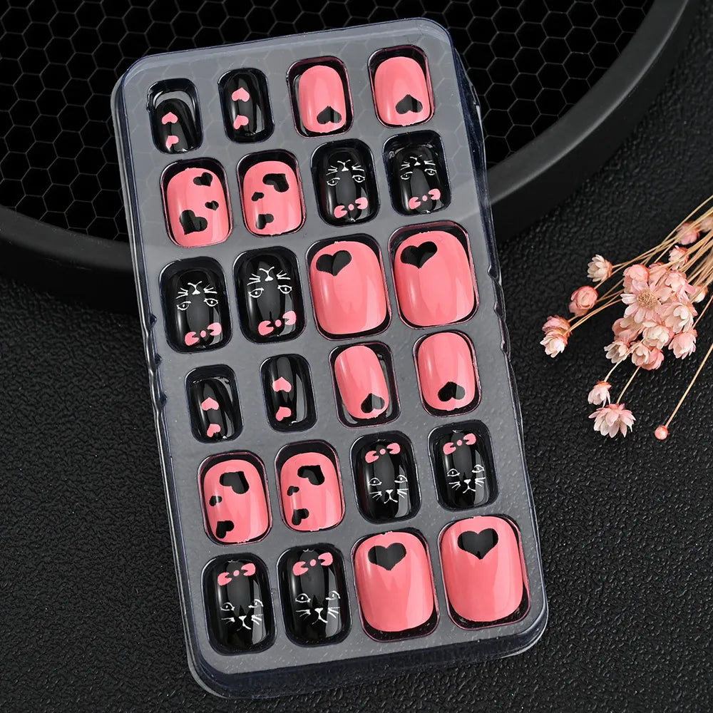 24Pcs Cute Bow Press-On Nails