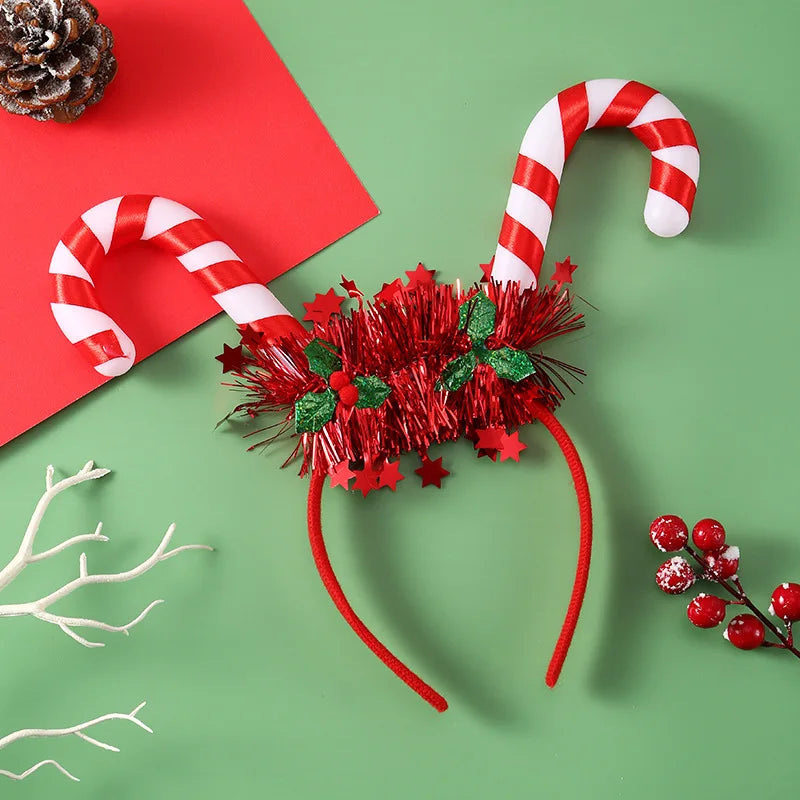 Christmas Headband with LED Lights Snowflake Xmas Tree Hair Band 2025 Christmas Decorations for Home Girls Women New Year Gifts