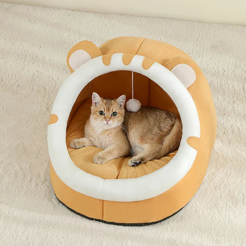 Warm Cozy Cat Cave Bed