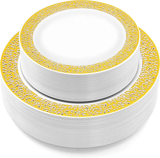 Gold Plastic Party Plate Set