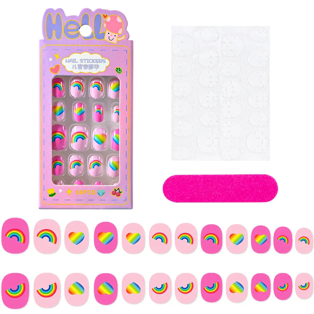 24Pcs Cute Bow Press-On Nails