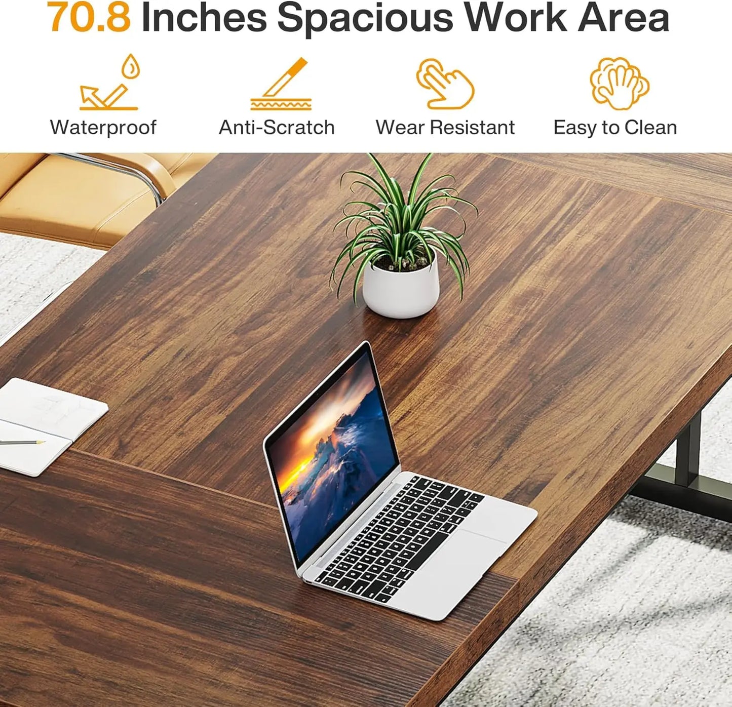 70.8-Inch Modern Executive Desk