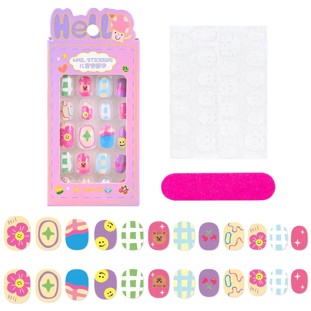 24Pcs Cute Bow Press-On Nails